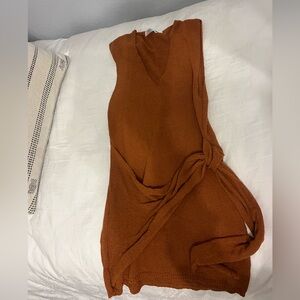 Free people beach Rust Sleeveless Sweater Dress